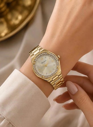 Ferrucci Taşlı Retro Model Çelik Kordon ve Kasa Kadın Kol Saati