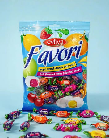 Favori Meyve Aromalı Toffe Şeker 350 gr