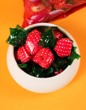 Çilekli Torbacık Sert Şeker 350 gr
