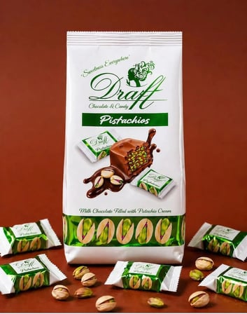 Draft Pi̇stachi̇os Antep Fıstıklı Dolgulu Sütlü Çikolata 120gr