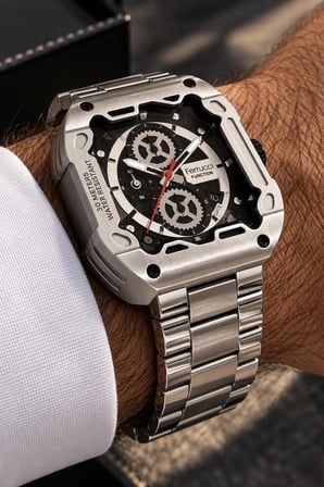 Ferrucci Kare Kadran Fonksiyonları Aktif Spor Model Çelik Erkek Kol Saati