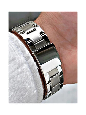 Ferrucci Fonksiyonlu&Takvimli Çelik Erkek Kol Saati+Bileklik