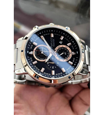 Ferrucci Fonksiyonlu Takvimli Silver Yeni Model Erkek Kol Saati+Bileklik