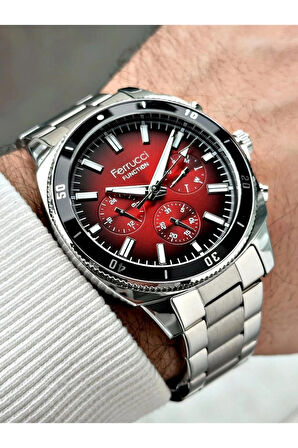 Ferrucci Business Model Çelik Kordon Fonksiyonlu Erkek Kol Saati