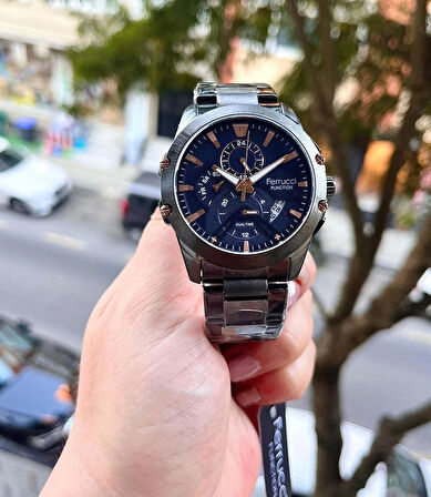 Fonksiyonlu ve Takvimli Çelik Erkek Kol Saati+Bileklik Hediyeli