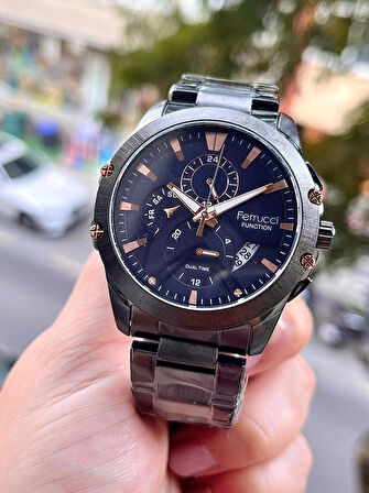 Fonksiyonlu ve Takvimli Çelik Erkek Kol Saati+Bileklik Hediyeli