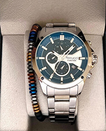 Ferrucci Spor Şık Model Fonksiyonlu&Takvimli Erkek Kol Saat+Bileklik