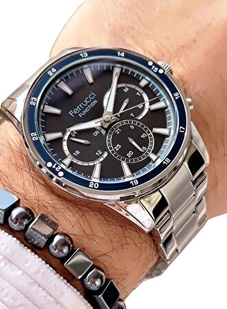 Ferrucci Fonksiyonları Aktif Çelik Kasa Kordon Erkek Kol Saati+Bileklik Hediye