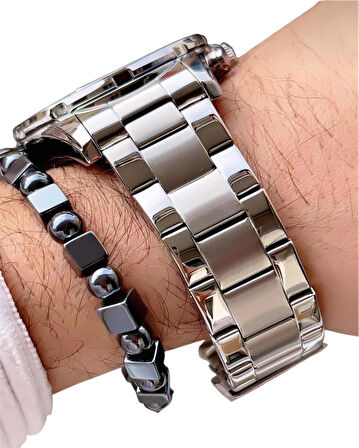 Ferrucci Fonksiyonları Aktif Çelik Kasa Kordon Erkek Kol Saati+Bileklik Hediye