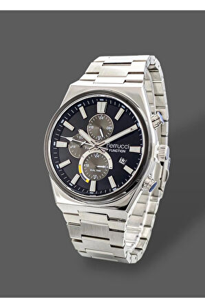 Ferrucci Silver Kordon Fonksiyonları Aktif Takvimli Erkek Kol Saati+Bileklik