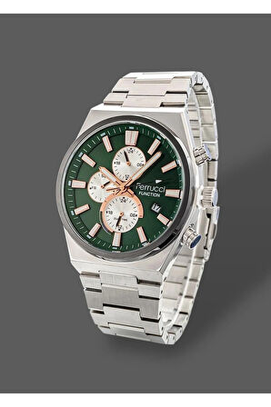 Ferrucci Silver Kordon Fonksiyonları Aktif Takvimli Erkek Kol Saati+Bileklik