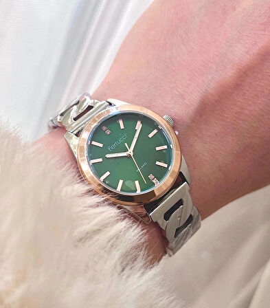 Ferrucci Çelik Kordon Özel Tasarım Kadın Kol Saati+%100 Çelik&İncili Kolye Hediyeli