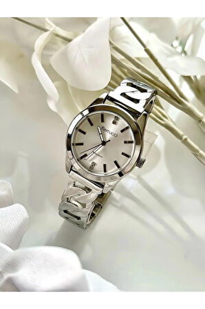 Ferrucci Çelik Özel Tasarım Kadın Kol Saati+Bileklik Hediyeli