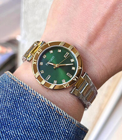 Ferrucci Süper Model Çelik Kadın Kol Saati+Çelik Kolye Hediyeli