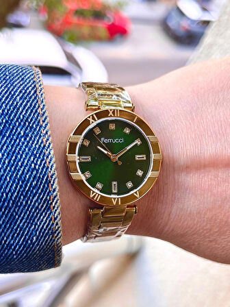 Ferrucci Süper Model Çelik Kadın Kol Saati+Çelik Kolye Hediyeli