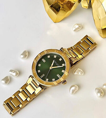 Ferrucci Taşlı Şık Kadran Çelik Kadın Kol Saati+Bileklik Hediyeli