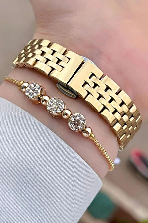 Ferrucci Kare Minimal Kadran Zarif Model Çelik Kadın Kol Saati+Bileklik