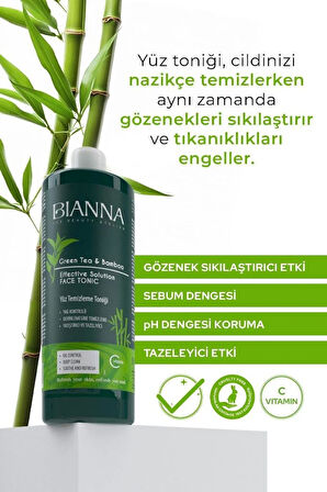 Bianna C Vitaminli Bambulu ve Yeşil Çaylı Yüz Temizleme Toniği 400 Ml