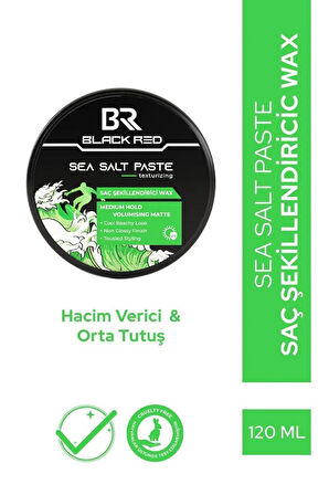 Black Red Sea Salt Paste Saç Şekillendirici Mat Doğal Görünüm Orta Sertlik Wax 120 Ml