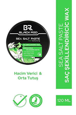 Black Red Saç Sea Salt Deniz Tuzu Saç Spreyi & Seal Salt Paste Saç Şekillendirici Mat Wax 2'li Set