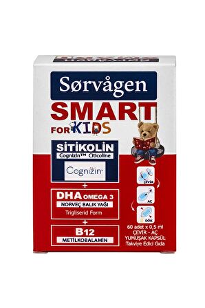 Sorvagen Smart Kids Sitikolin DHA 60 Kapsül