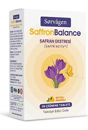 SORVAGEN SAFFRONBALANCE SAFRAN 30 ÇİĞNEME TABLETİ