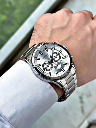 Ferrucci Fonksiyonlu&Takvimli Silver Renk Çelik Erkek Kol Saati