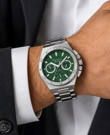 Ferrucci Spor Model Fonksiyonlu Çelik Kordon ve Kasa Erkek Kol Saati