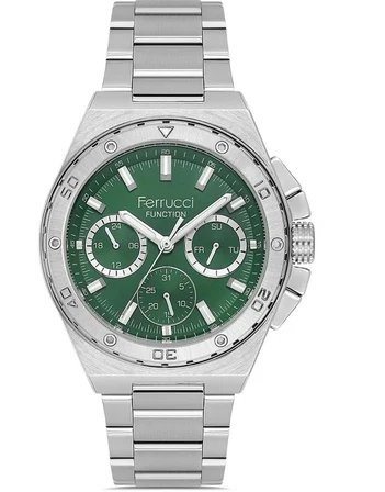Ferrucci Spor Model Fonksiyonlu Çelik Kordon ve Kasa Erkek Kol Saati