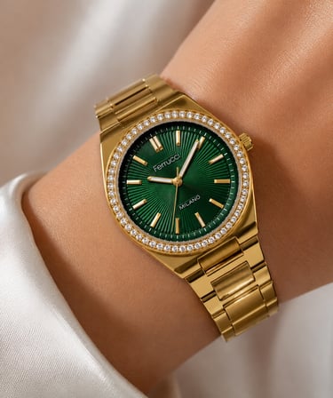 Ferrucci Klasik Zarif Model Taşlı Kadran Çelik Kordon&Kasa Kadın Kol Saati 35MM