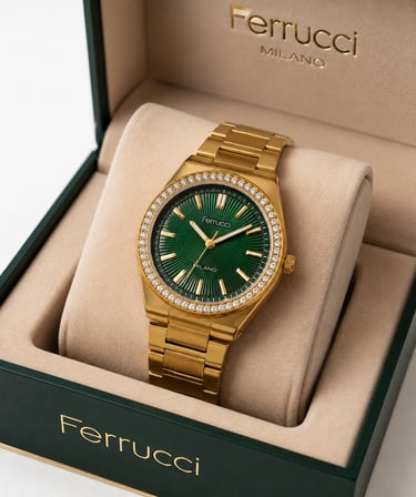 Ferrucci Klasik Zarif Model Taşlı Kadran Çelik Kordon&Kasa Kadın Kol Saati 35MM