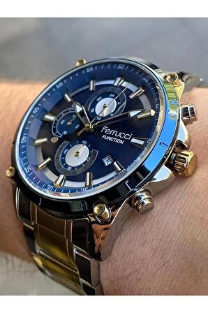 Ferrucci Full Fonksiyon Takvimli Erkek Kol Saati Çelik Kordon&Kasa