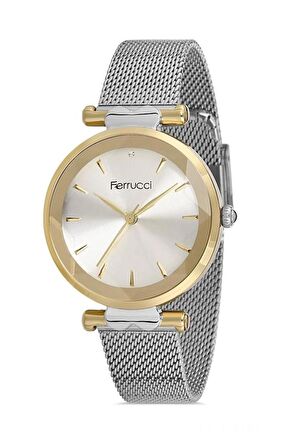 Ferrucci Sade Şık 1. Sınıf Çelik Kadın Kol Saat+ Nazarlıklı Kolye Bileklik Set