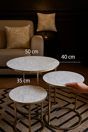 3’lü Sehpa Örtüsü Seti Kaymaz Leke Tutmaz Şık Modern Tasarım Salon ve Oturma Odası Lüks Çeyizlik