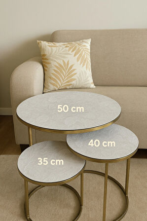 3’lü Sehpa Örtüsü Seti Kaymaz Leke Tutmaz Şık Modern Tasarım Salon ve Oturma Odası Lüks Çeyizlik