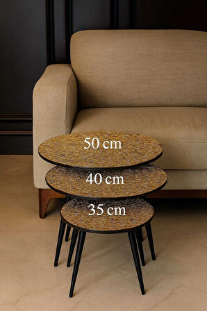 3’lü Sehpa Örtüsü Seti Modern Şık Tasarım Kolay Silinebilir Leke Tutmaz PVC çeyizlik örtü