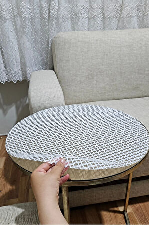 Şık Tasarımlı 3’lü Sehpa Örtüsü Takımı PVC Şık ve Zarif Salon Dekorasyon Ürünü