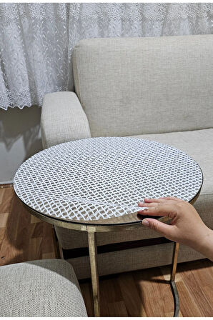 Şık Tasarımlı 3’lü Sehpa Örtüsü Takımı PVC Şık ve Zarif Salon Dekorasyon Ürünü