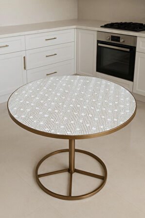 Yuvarlak Dantel Desenli Şeffaf Kaplamalı Masa Örtüsü Çeyizlik Lüks Dekoratif Orta Sehpa Örtüsü