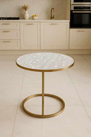 Yuvarlak Dantel Desenli Şeffaf Kaplamalı Masa Örtüsü Çeyizlik Lüks Dekoratif Orta Sehpa Örtüsü