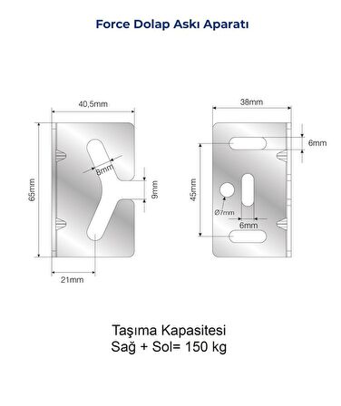 Mesan Banyo Dolabı Askı Elemanı 1.5mm Force