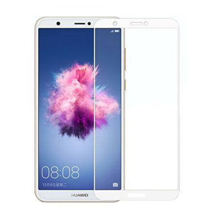 Huawei P Smart Uyumlu Ön Koruma 9H Nano Ekran Koruyucu (Beyaz)