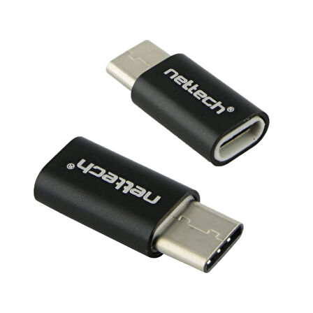 Nettech Micro USB To Type-C Dönüştürücü (Siyah)