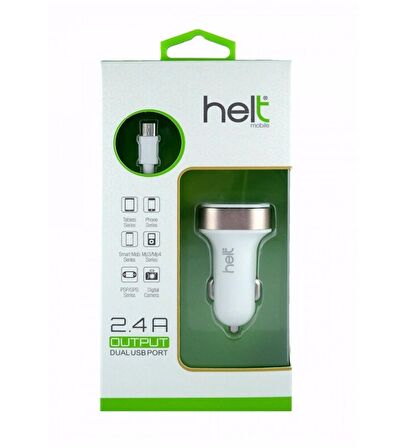 Helt HT-16 2100 mA 2 Çıkışlı Araç Şarj Cihazı + Micro Usb Kablo