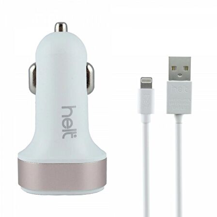 Helt HT-17 2100 mA 2 Çıkışlı Araç Şarj Cihazı + Lightning Kablo