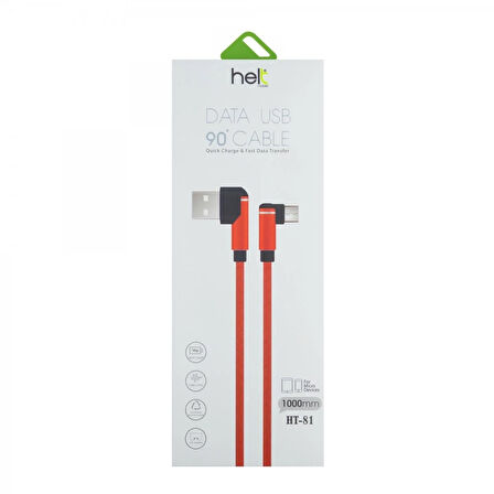 Helt HT-81 Plastik 100 Cm Micro Şarj ve Data Kablosu VR-9749