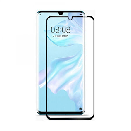 Huawei P30 Lite Uyumlu Ön Koruma Temperli Cam Ekran Koruyucu (Siyah)