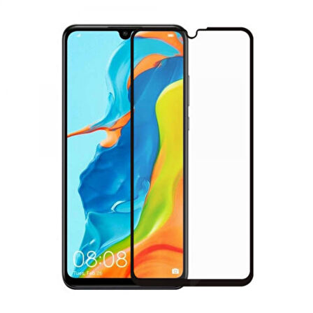 Huawei P30 Uyumlu Uyumlu Ön Koruma Temperli Cam Ekran Koruyucu (Siyah)