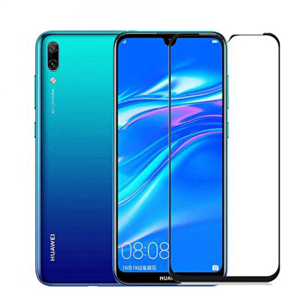 Huawei Y7 2019 Uyumlu Ön Koruma 9H Nano Ekran Koruyucu (Siyah)
