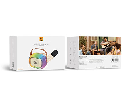 Nettech NT-BTS08 Rgb Karaoke Box Kablosuz Hoparlör - Speaker (Bej)
